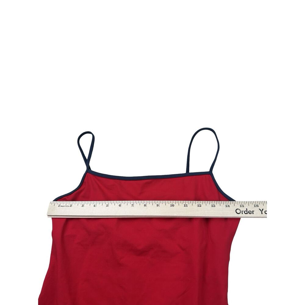 Vtg Ralph Lauren Sport One Piece Swimsuit Womens 14 Red High Cut Athletic USA - Picture 4 of 10
